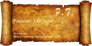 Pascus Tácia névjegykártya